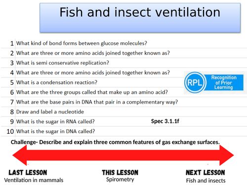 Fish and insects- A-level Biology OCR A (Module 3)