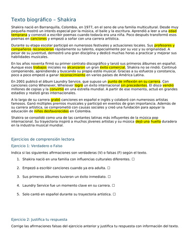 Comprensión de lectura_ practica del Pretérito_Answers included