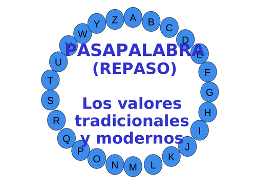 Pasapalabr- Los valores tradicionales y modernos