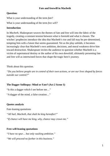 2026 Macbeth Resource Pack: Fate, Justice & King James I