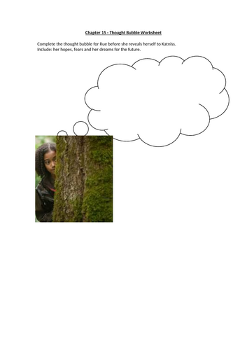 The Hunger Games - Rue's Thoughts Worksheet