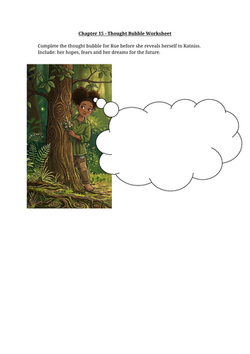 The Hunger Games - Rue's Thoughts Worksheet