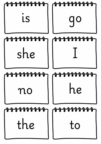 Printable Tricky Word Flashcards