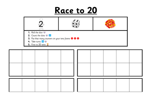 Race to 20 – Counting and Addition Maths Game