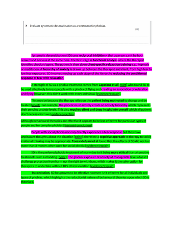 6. Systematic desensitisation - treatment for phobias