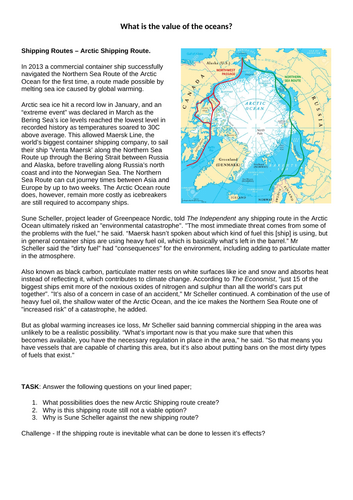 Lesson 4: The Value of the Oceans – Food Supply and Shipping (KS3 Geography)