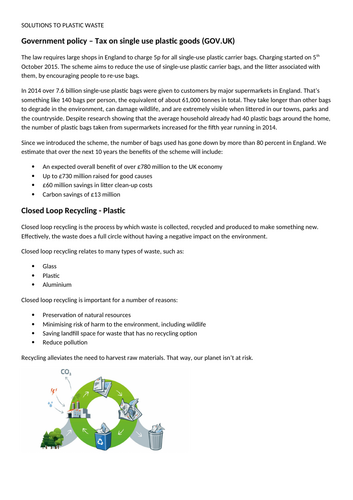 Lesson 6: Plastic Pollution in the Oceans (KS3 Geography)