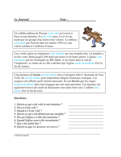 French Passive Voice Reading: Voix Passive Lecture