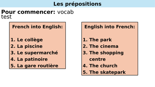My Neighbourhood- KS3- French- Allez