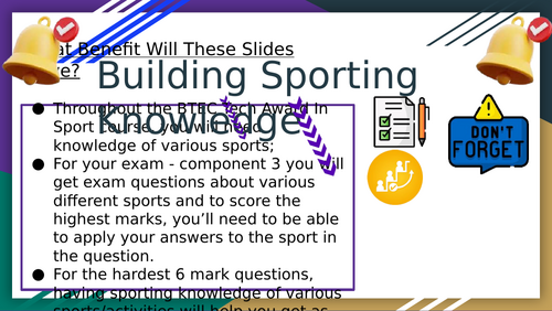 BTEC Tech Award In Sport - Building Sporting Knowledge