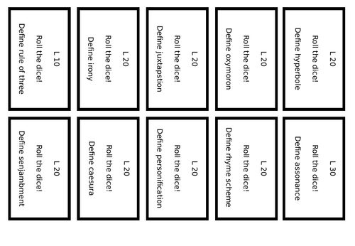 Literopoly - Monopoly based revision game for literature