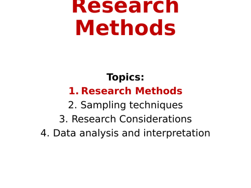 IB Psychology [2027] New spec - Research Methods HL