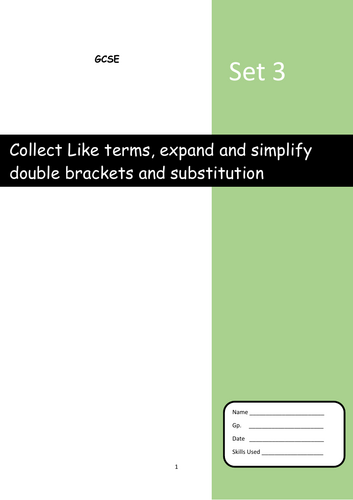 Notation  Like Terms Substitution and Expand