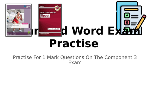 BTEC Tech Award In Sport Command Word Practise 1 & 2 Mark Questions