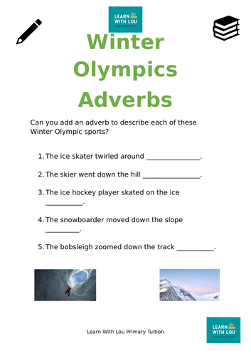 Winter Olympics adverbs KS2