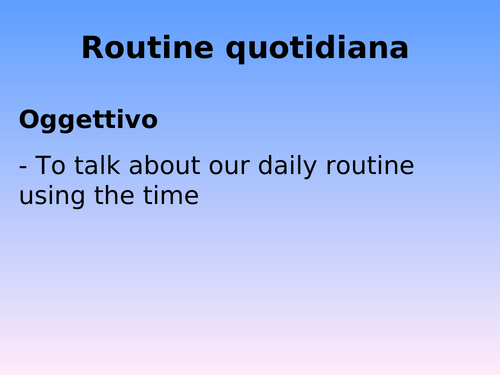 Routine - reflexive verbs in Italian