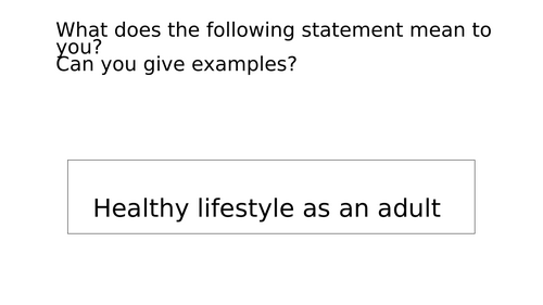 Healthy life-style as an adult- full  PD lesson