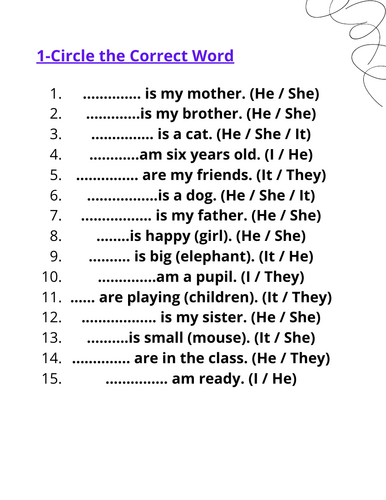 Grammar Games Worksheets for Kids