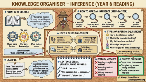 Year 6 Reading Knowledge Organisers – SATs Skills Pack (Inference, Retrieval, Prediction & More)