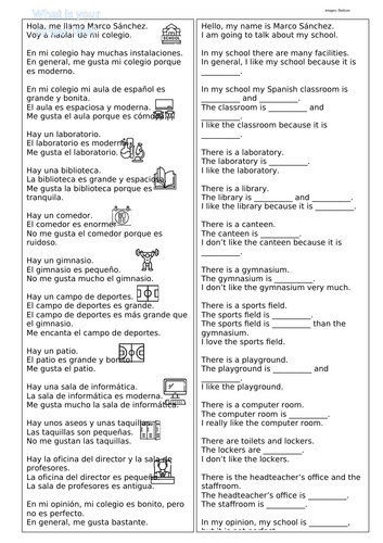 Spanish school facilities - adjectives