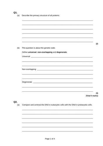 L2 3.4.1 DNA and Chromosomes​ (AQA Level Biology)