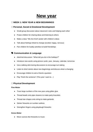 EYFS: New year & chinese new year planning