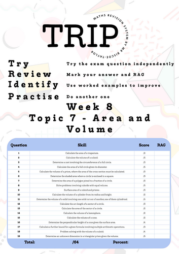 GCSE Maths Area and Volume Workbook – Higher | Grades 6–9 | Exam Practice | PDF