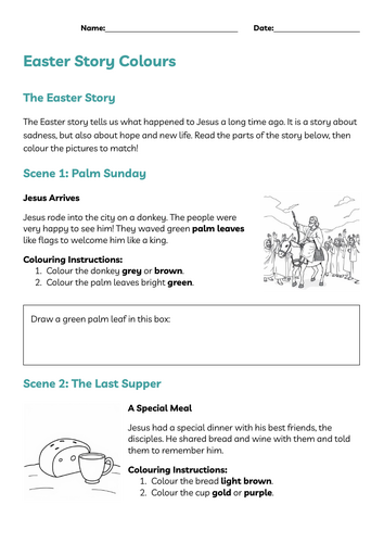 KS1 The Easter Story powerpoint and activity sheet