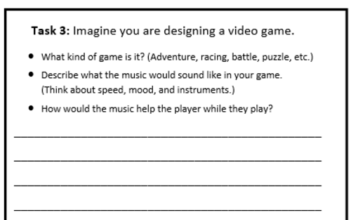 Video Game Music Worksheet 2 (Cover Lesson)