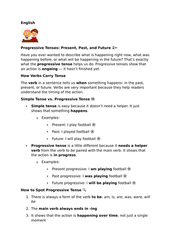 Progressive Tenses: Present, Past, and Future