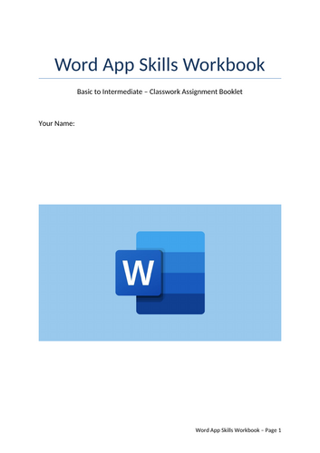Word App Skills Workbook & Lesson Pack