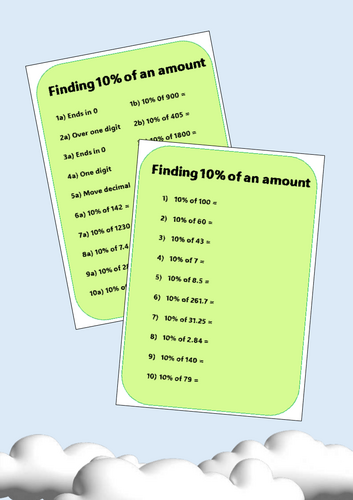 Finding 10% of an amount - Percentages - Ten percent