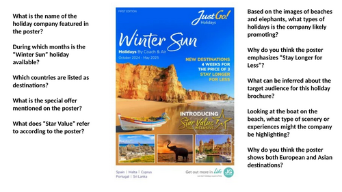 Non Fiction - Annotated Travel Advert