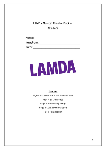 LAMDA Grade 5 Student Friendly Guidance Booklet