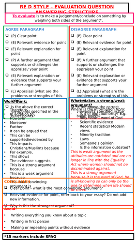 RE D STYLE – EVALUATION QUESTION ANSWERING STRUCTURE