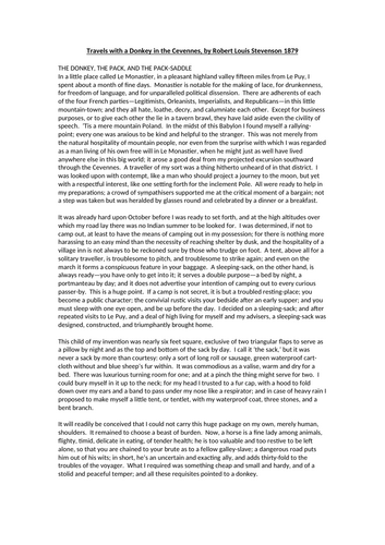 Non Fiction - Historic Travel Writing Worksheet