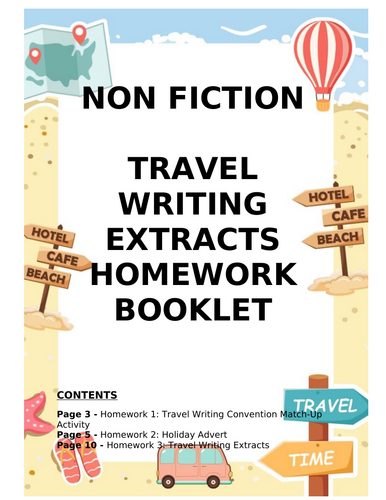 Non Fiction - Travel Writing Extracts Homework Booklet