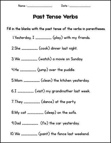 Verb Tense Worksheets - Grammar Verb Tense Practice Activities 1st 2nd 3rd Grade