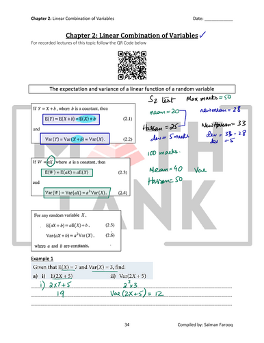 Linear Combination of Variables