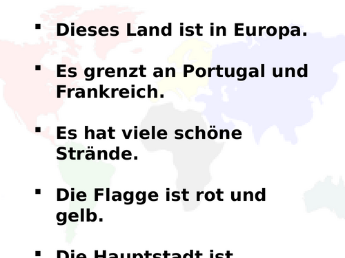 Holidays (where you went) - German