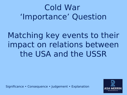 Cold War ‘Importance’ Question Practice: End of the Cold War Matching Task (GCSE History)