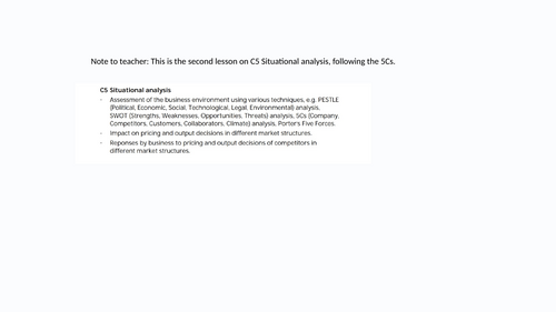 International BTEC: Unit 1 C5 Situational Analysis SWOT + Porter's ...