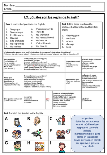 ¿Cuáles son las normas de tu insti?