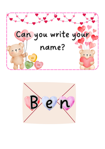 Valentine's Day - Name writing