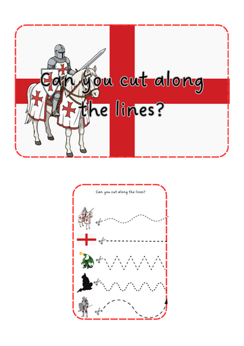St George's Day - scissor skills