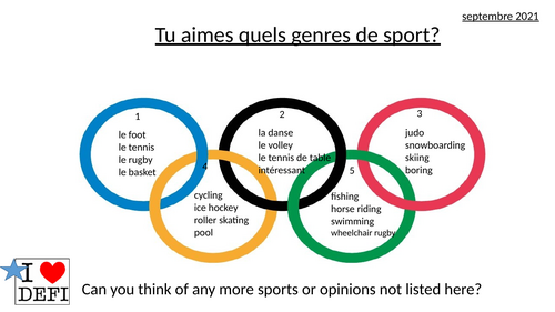 Sport and opinions - French