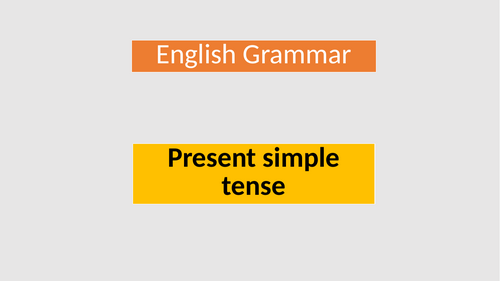 ESL Present Simple tense