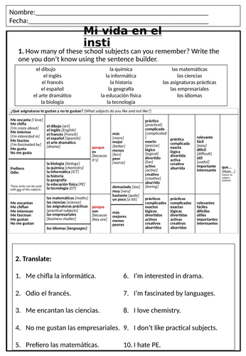 Spanish KS3 - School