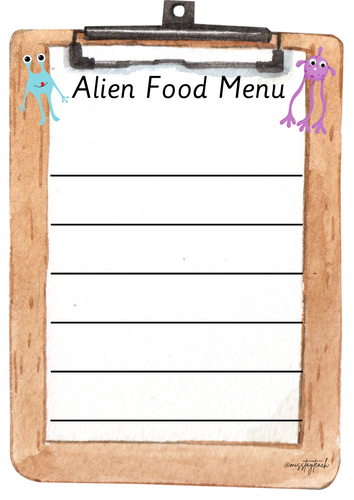 Alien Silly Food Menu
