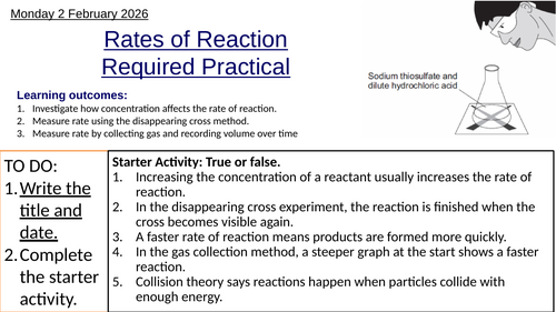 AQA GCSE Combined Science Chemistry: Rates of Reaction Required Practical Complete Lesson